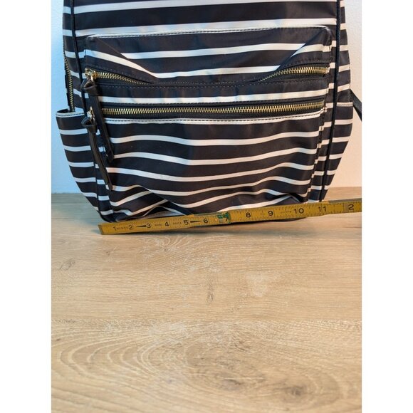 Kate Spade NY Wilson Road Bradley Black White French Stripe Backpack Purse 14" - Picture 7 of 8